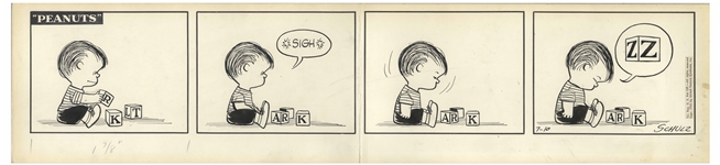 Charles Schulz Original 1954 Peanuts Comic Strip, Featuring Linus
